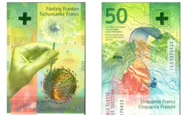 Švýcarská padesátifranková bankovka je úplně nová, od roku 2016