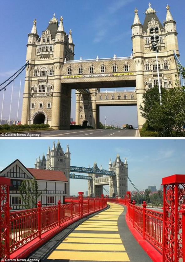 4. Replika londýnského Tower Bridge v Číně
