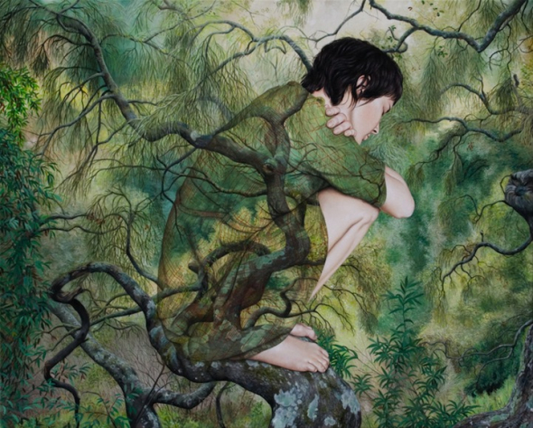 Její malby jsou inspirovány panenskou přírodou, zejména pak z jejího pobytu na Islandu.