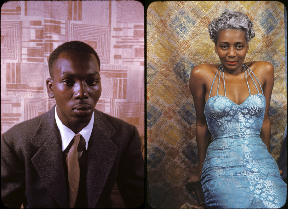 Malíř Jacob Lawrence a herečka Joyce Bryant pózují pro portrétistu  Carla Van Vechtena