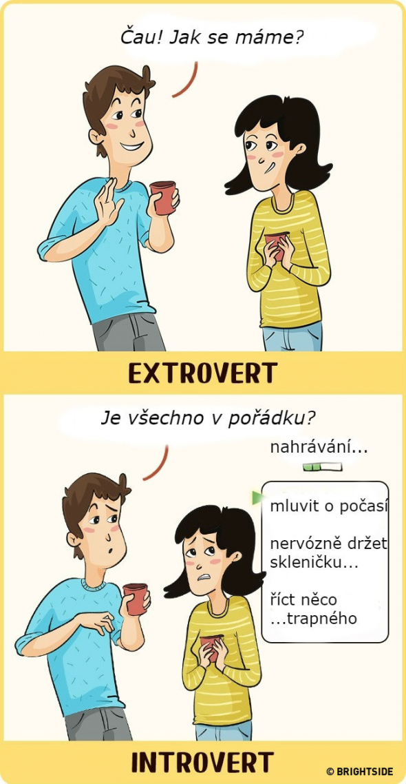 Jak zahájí a vede konverzaci extrovert a jak introvert?