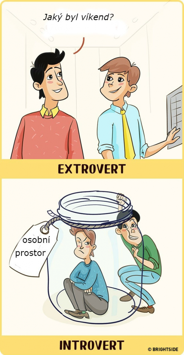 Jak se po víkendu cítí v práci extrovert a jak introvert?