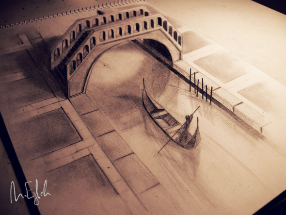 3D Benátky na papíře