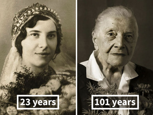9# Marie Burešová na svatební den a v úctyhodných 101 letech