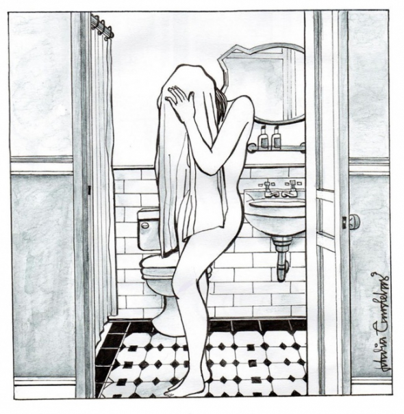 Taktéž můžete být v koupelně, aniž byste za sebou zavřela dveře a pak hodit po bytě zcela nahá!
