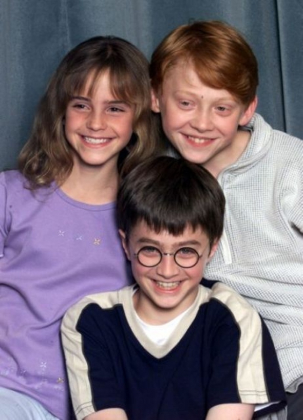  Emma Watson, Rupert Grint a Daniel Radcliffe na začátku natáčení Harryho Pottera