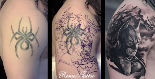 Když zákazník dovolí, může si odnést několikanásobně větší tetování, než bylo to původní.