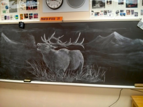 Učitel, který každý den nakreslil na tabuli jiný obrázek. Jen tak, z lásky ke svým studentům.