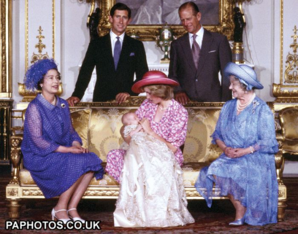 Křest prince Williama v Buckinghamském paláci 4. 8.1982.